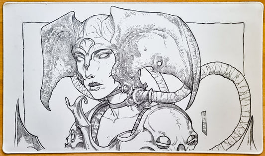 Avatar of Woe - rk post - Hand Drawn, Signed & Stitched MTG Playmat