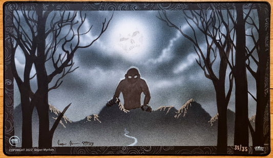 Bad Moon - Jesper Myrfors - Artist Proof Limited Edition [#35 of 35 Copies] - Stitched Signed and Sketched MTG Playmat