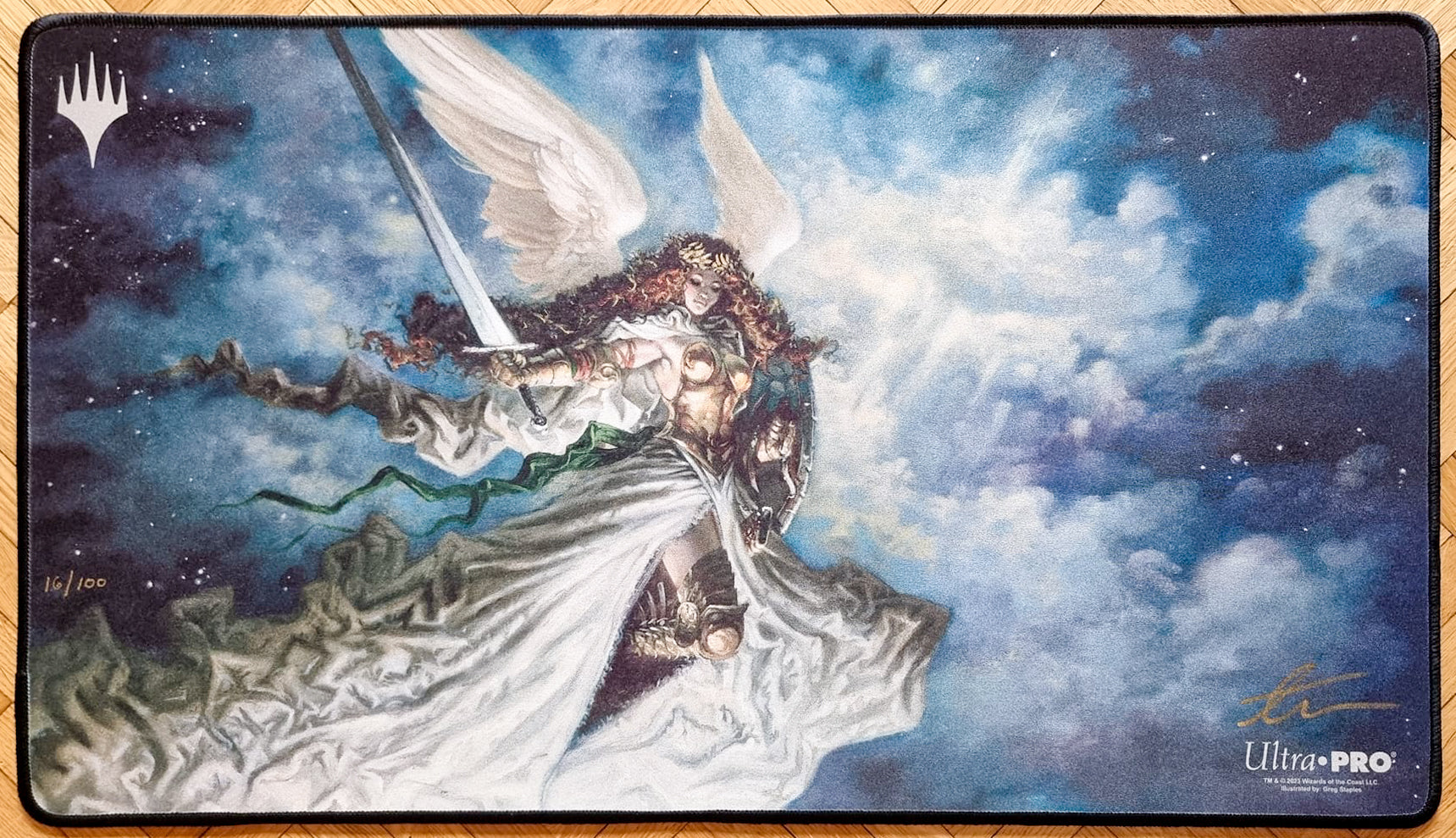 Baneslayer Angel - Greg Staples - Limited Edition [100 Copies] - Signed by the Artist - Embroidered - MTG Playmat