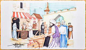 Bazaar of Baghdad [Version 4] - Jeff A. Menges - Hand Drawn & Signed by the Artist - MTG Playmat