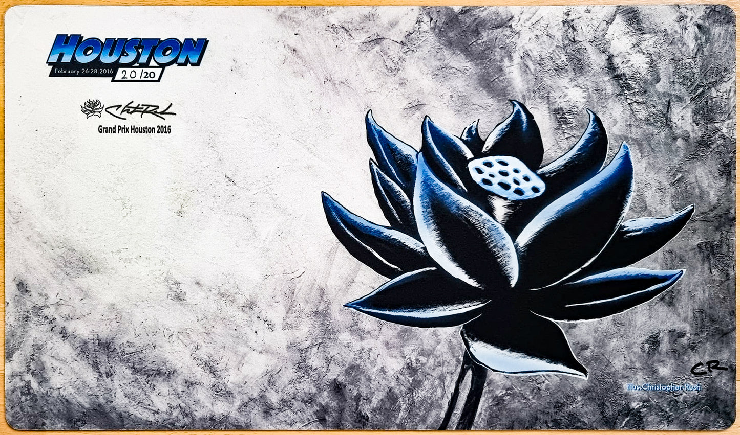 Black Lotus - Christopher Rush - Grand Prix Houston 2016 - Stamped - Limited Edition [20 Copies] - MTG Playmat