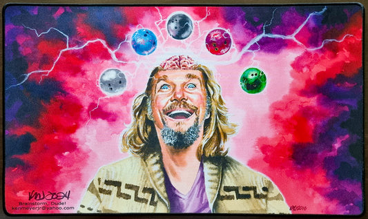 Brainstorm, Dude! - Ken Meyer Jr. - Ricamato - Firmato dall'artista - Tappetino da gioco MTG