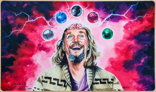 Brainstorm, Dude! - Ken Meyer Jr. - Color Stitched & Signed MTG Playmat