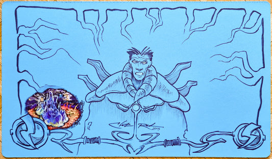 Brainstorm [Version 2] - Christopher Rush - Hand Drawn & Signed by Artist - MTG Playmat