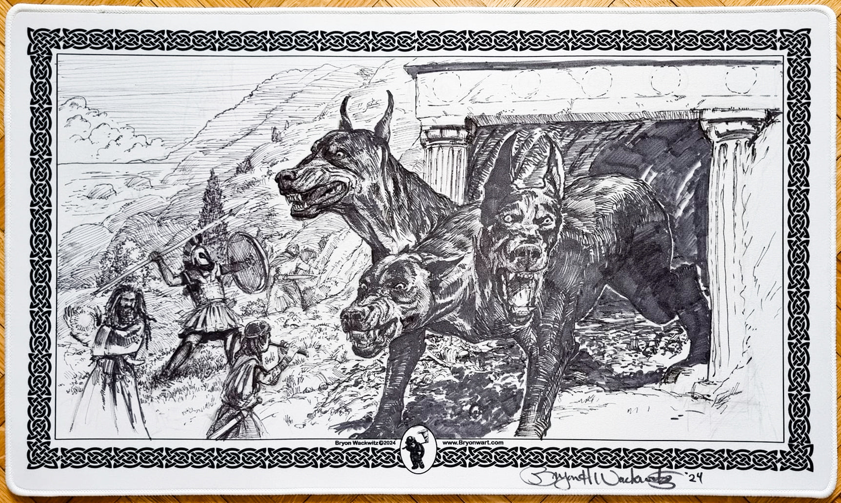 Cerberus - Bryon Wackwitz - Hand Drawn & Signed by the Artist - MTG Playmat