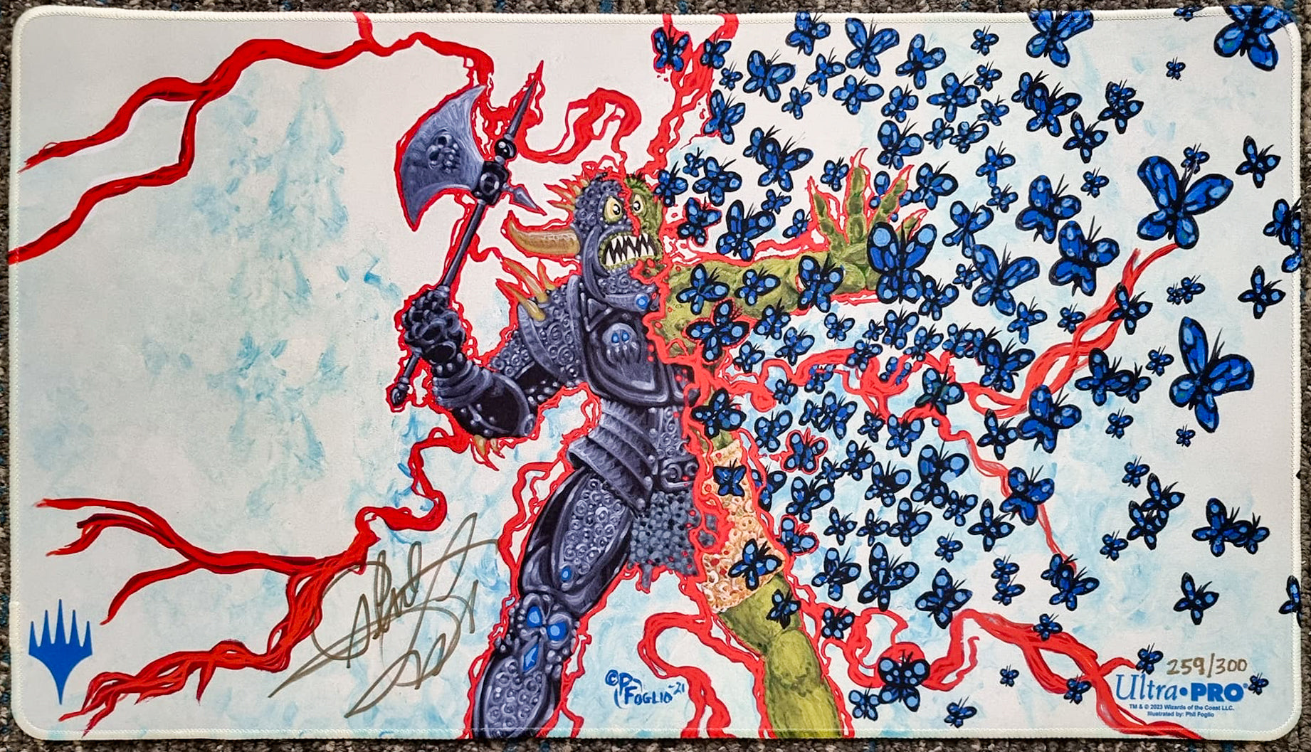 Chaos Warp - Phil Foglio - Limited Edition [300 Copies] - Embroidered - Signed by the Artist - MTG Playmat