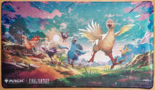 Chocobo Bundle Key Art - Toni Infante - Final Fantasy - Holofoil & Stitched MTG Playmat