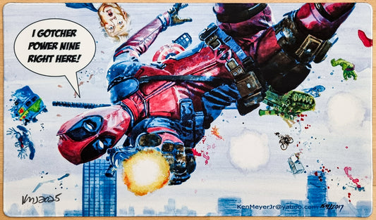 Deadpool Power Nine - Ken Meyer Jr. - Color Stitched & Signed MTG Playmat
