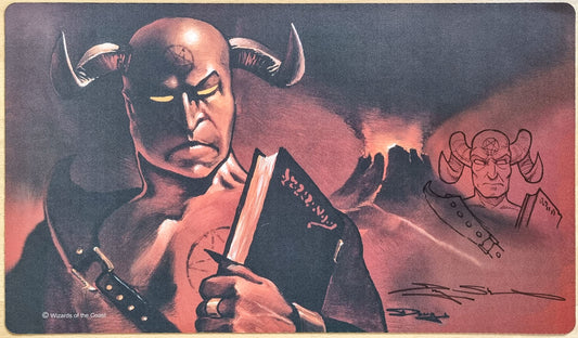 Demonic Tutor - Douglas Shuler - Signed by the Artist - Sketched [Version 3] - MTG Playmat