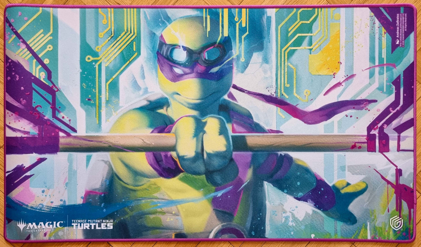 Donatello's Technique - Andreas Zafiratos - Teenage Mutant Ninja Turtles - Stitched MTG Playmat