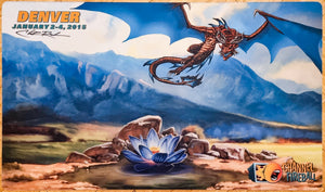Dragon over Black Lotus - Christopher Rush - Grand Prix Denver 2015 - Signed by the Artist - MTG Playmat