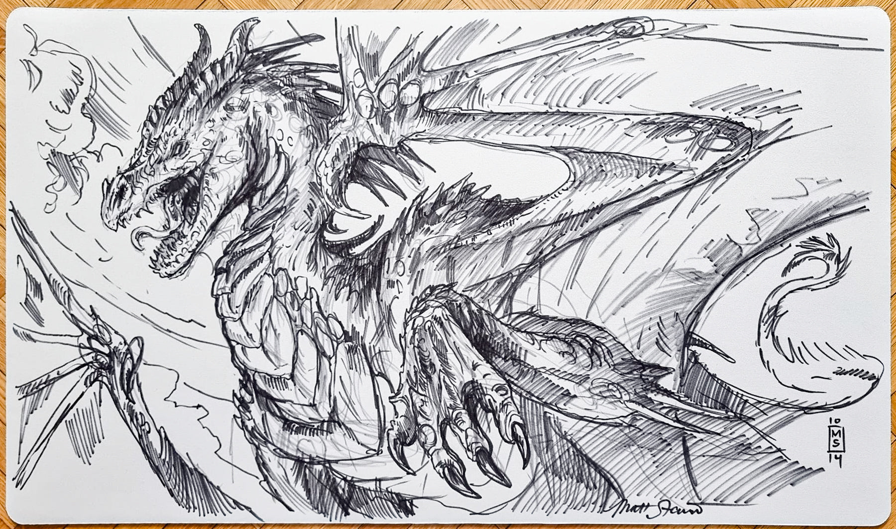 Dragon - Matt Stewart - Hand Drawn & Signed by the Artist - MTG Playmat