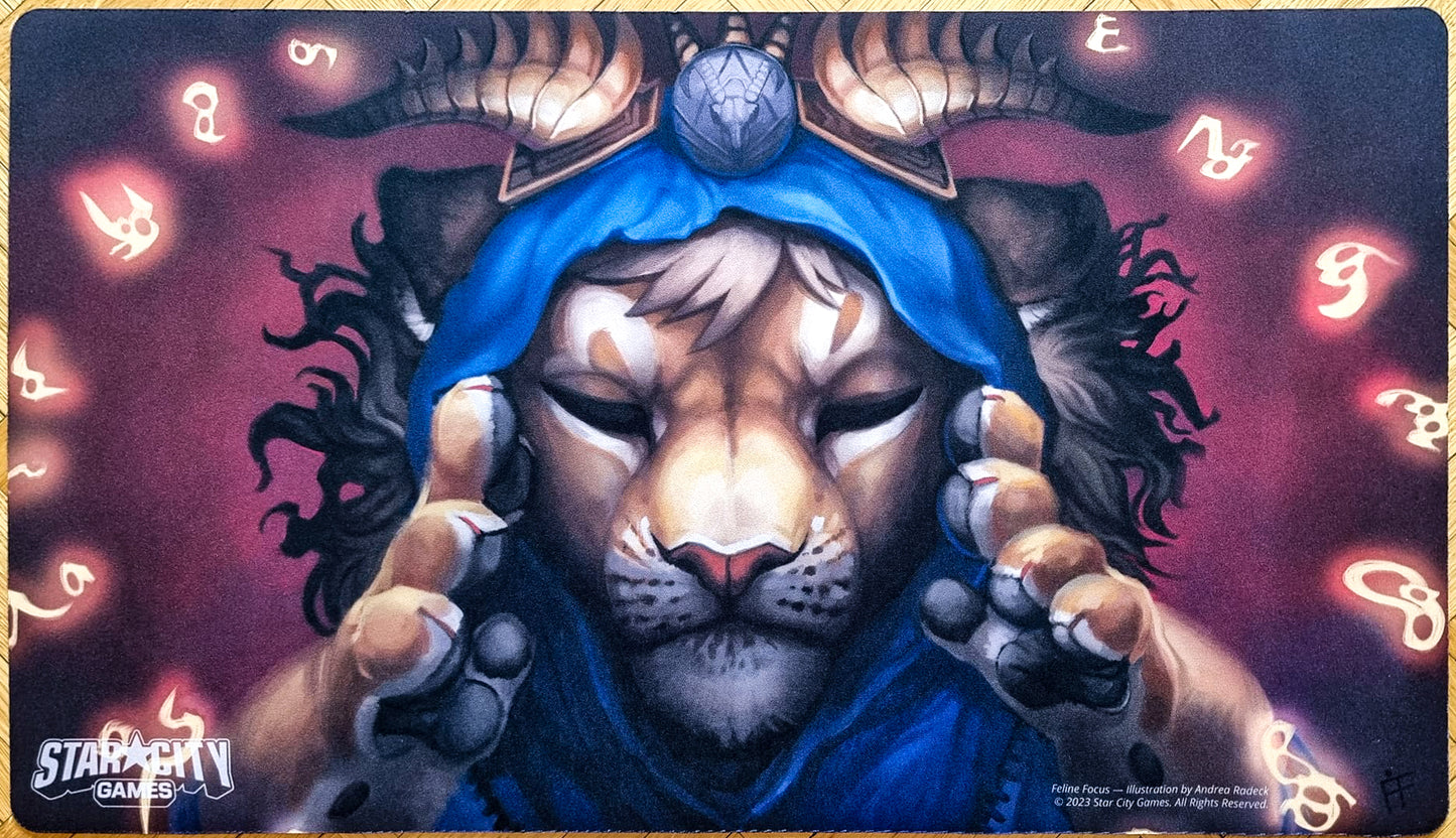 Feline Focus - Andrea Radeck - Star City Games - Creature Collection - MTG Playmat