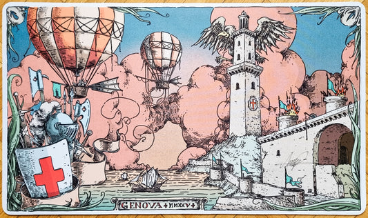 Siege of Genoa [Version 2] - Andi Rusu - Fishliver Oil Cup 4 - Signed by the Artist - MTG Playmat