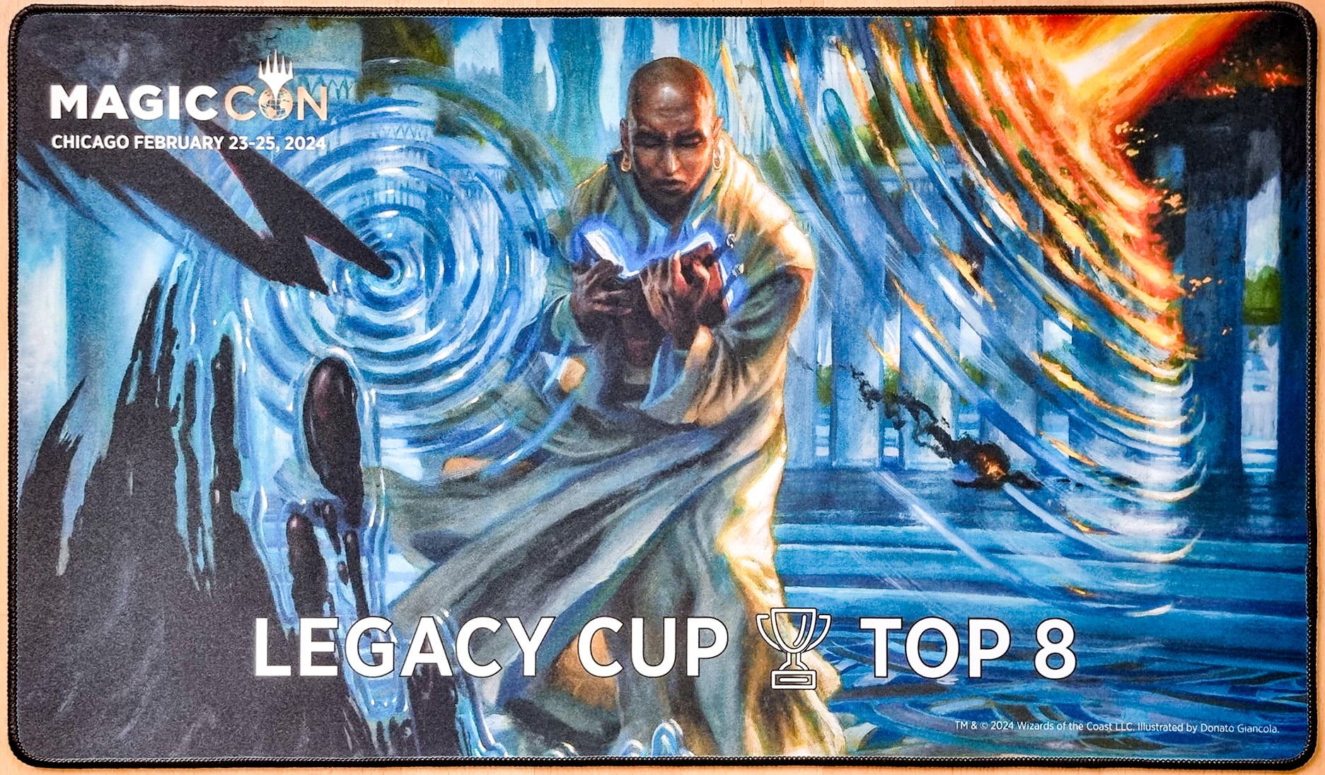 Force of Will - Donato Giancola - MagicCon Chicago 2024 [Legacy Cup Top 8] - Embroidered - MTG Playmat
