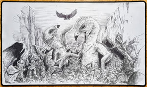 Giant Birds - Bryon Wackwitz - Hand Drawn & Signed by the Artist - MTG Playmat