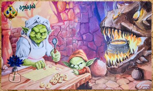 Goblin Tortellini - Shivan Art - Sketched & Signed MTG Playmat