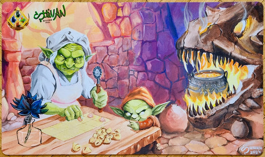 Goblin Tortellini - Shivan Art - 4 Seasons Bologna March 2024 - Signed & Sketched MTG Playmat