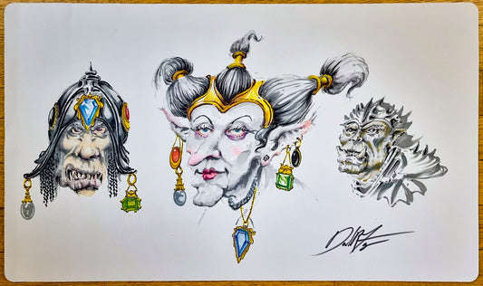 Goblin Woman & Orcs with Moxen - Dan Frazier - Hand Drawn - Signed by the Artist - MTG Playmat