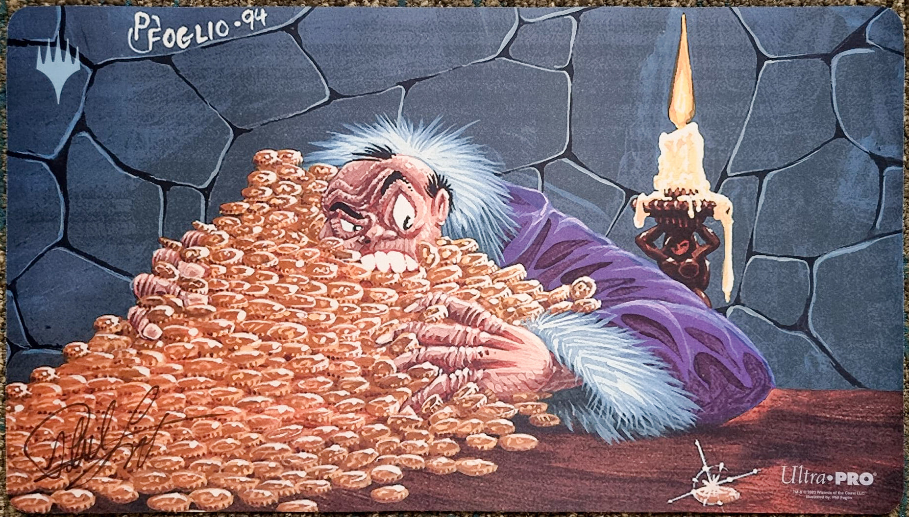 Greed - Phil Foglio - Signed by the Artist - MTG Playmat
