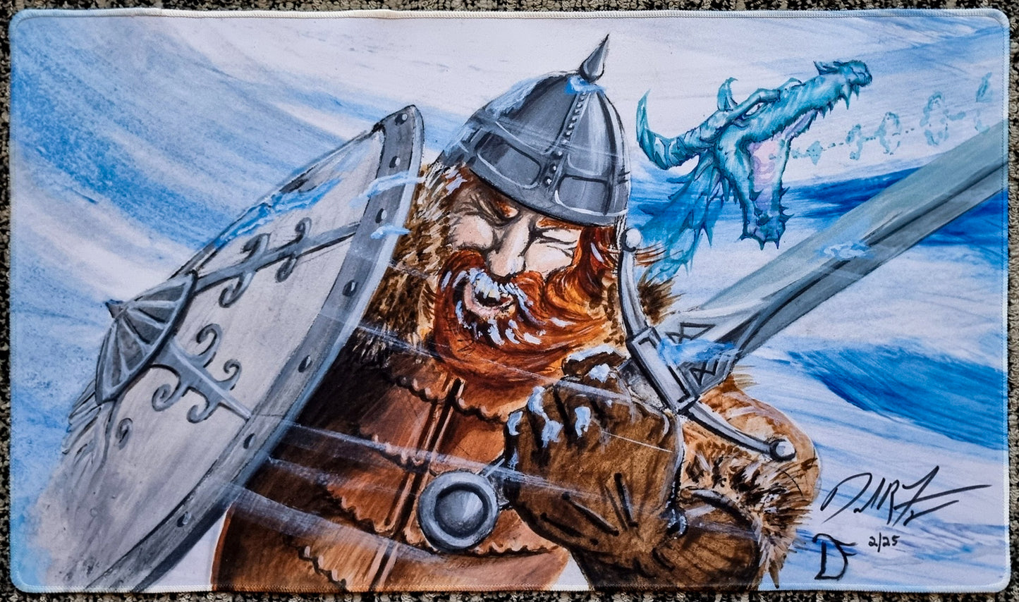 Ice Storm - Dan Frazier - Limited Edition [25 copies] - Stitched - Sketched - Signed MTG Playmat