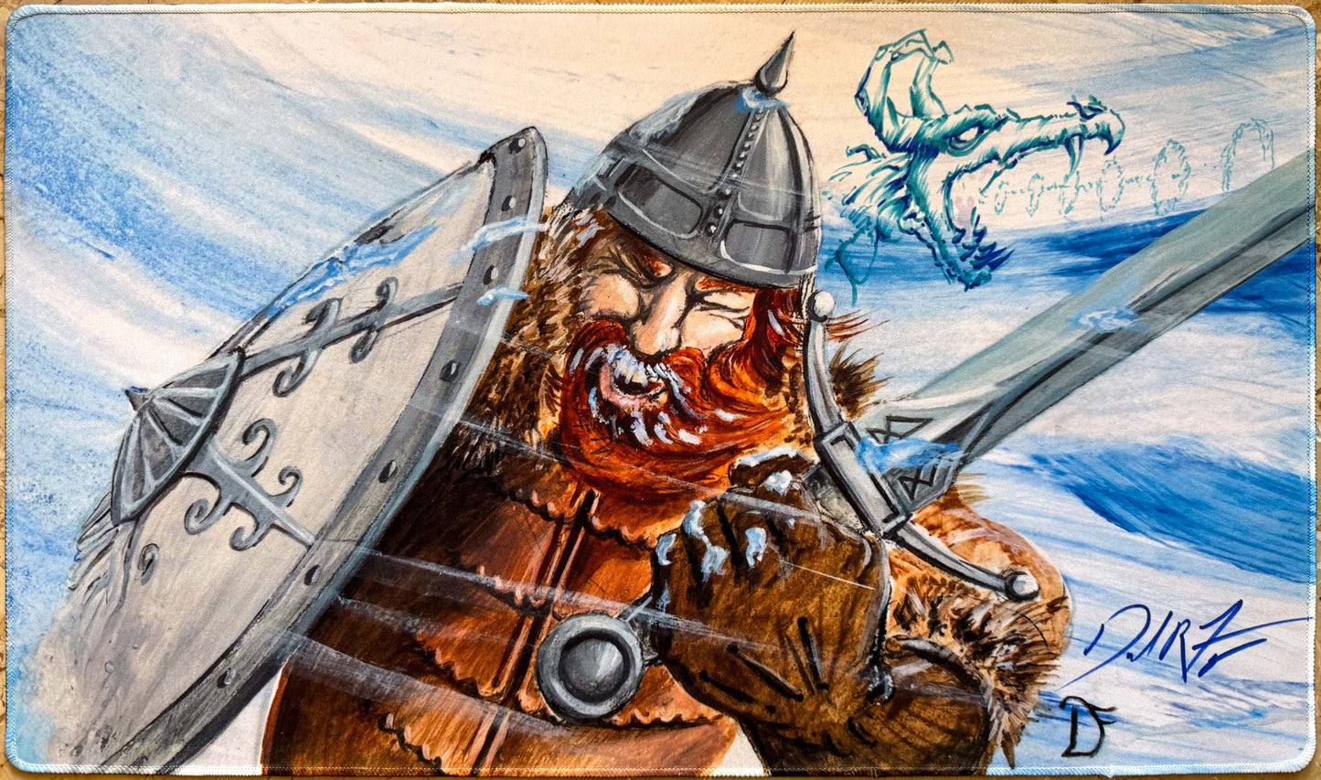 Ice Storm - Dan Frazier - Signed, Sketched [V2] & Stitched MTG Playmat