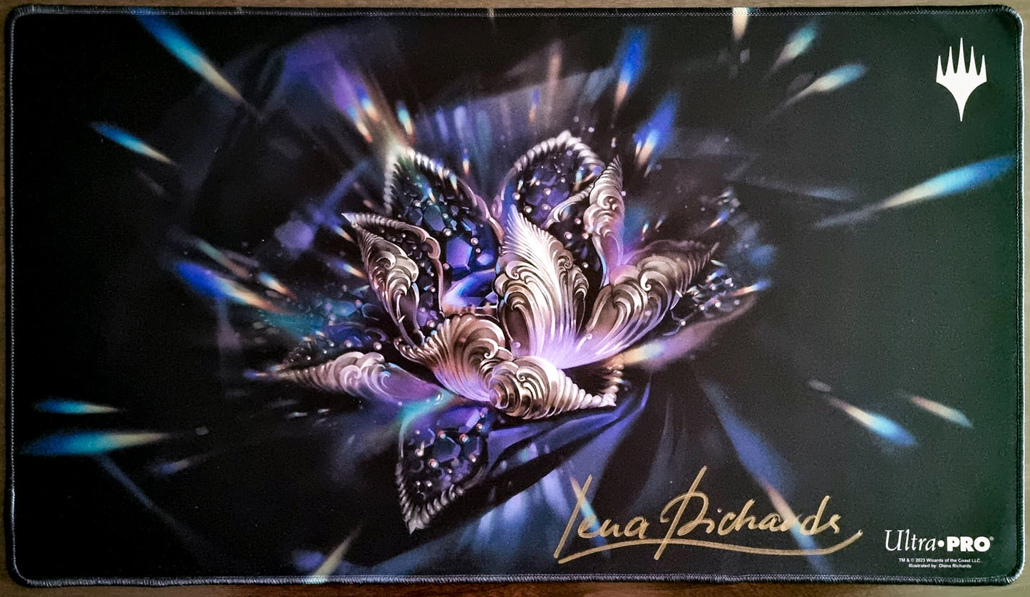 Jeweled Lotus - Olena Richards - Signed by the Artist - Embroidered - MTG Playmat