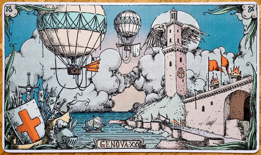 Siege of Genoa - Andi Rusu - Fishliver Oil Cup 4 - Signed by the Artist - MTG Playmat