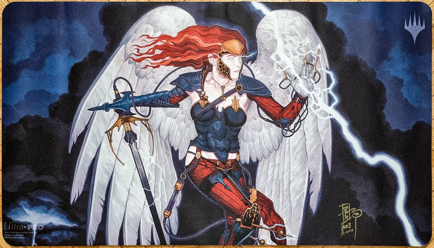 Lightning Angel - rk post - Signed by the Artist - MTG Playmat