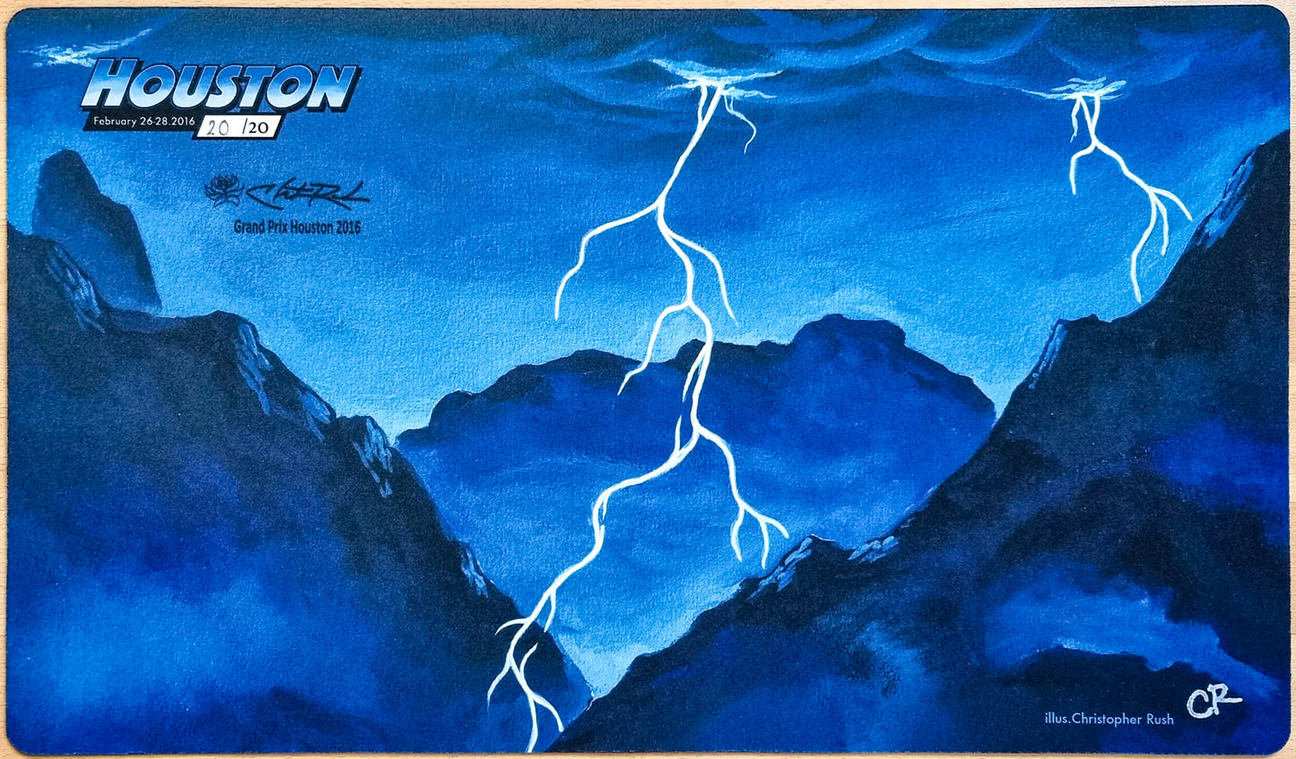 Lightning Bolt - Christopher Rush - Grand Prix Houston 2016 - Limited Edition [20 Copies] - Stamped - MTG Playmat