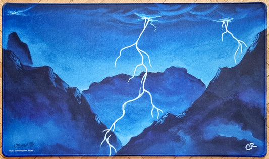 Lightning Bolt - Christopher Rush - Stamped Signature - Stitched MTG Playmat