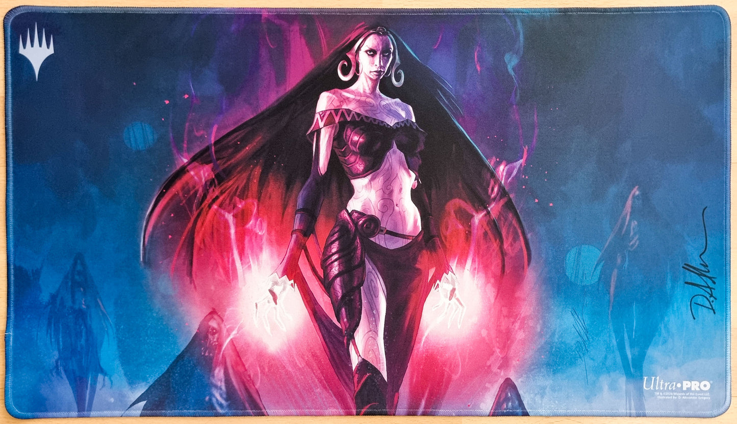 Liliana of the Dark Realms - D. Alexander Gregory - Signed & Stitched MTG Playmat