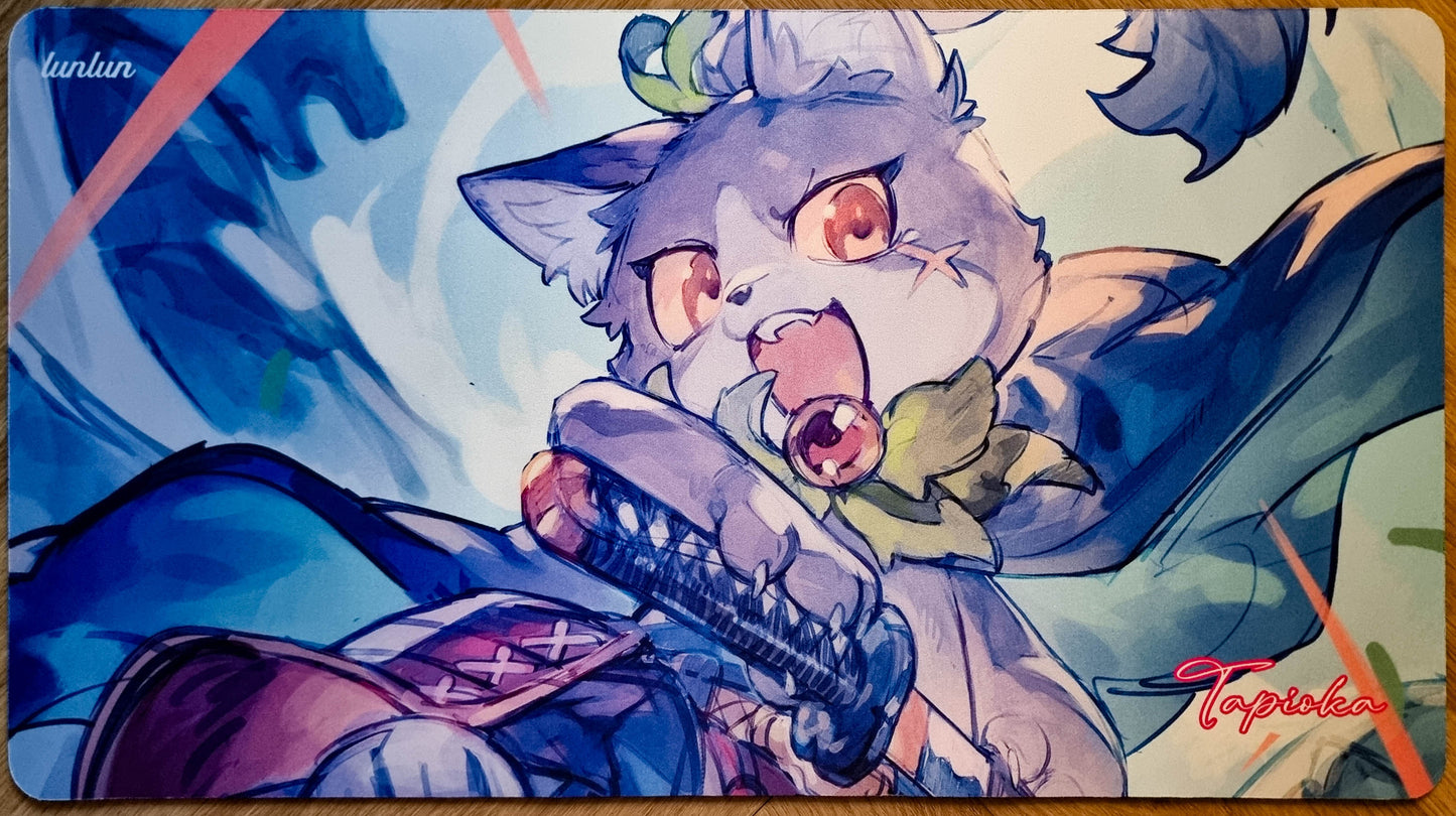 Cat Samurai - TAPIOCA - LUNLUN - MTG Playmat