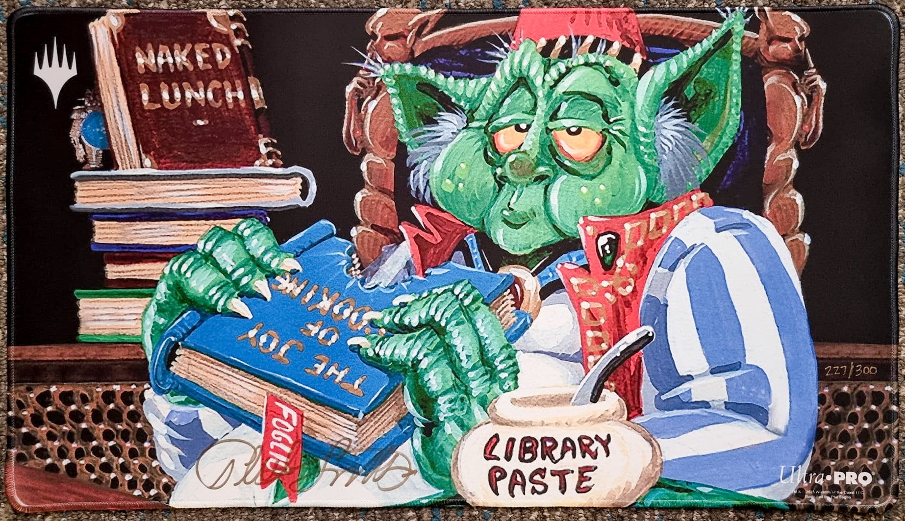 Orcish Librarian - Phil Foglio - Limited Edition [300 Copies] - Embroidered - Signed by the Artist - MTG Playmat