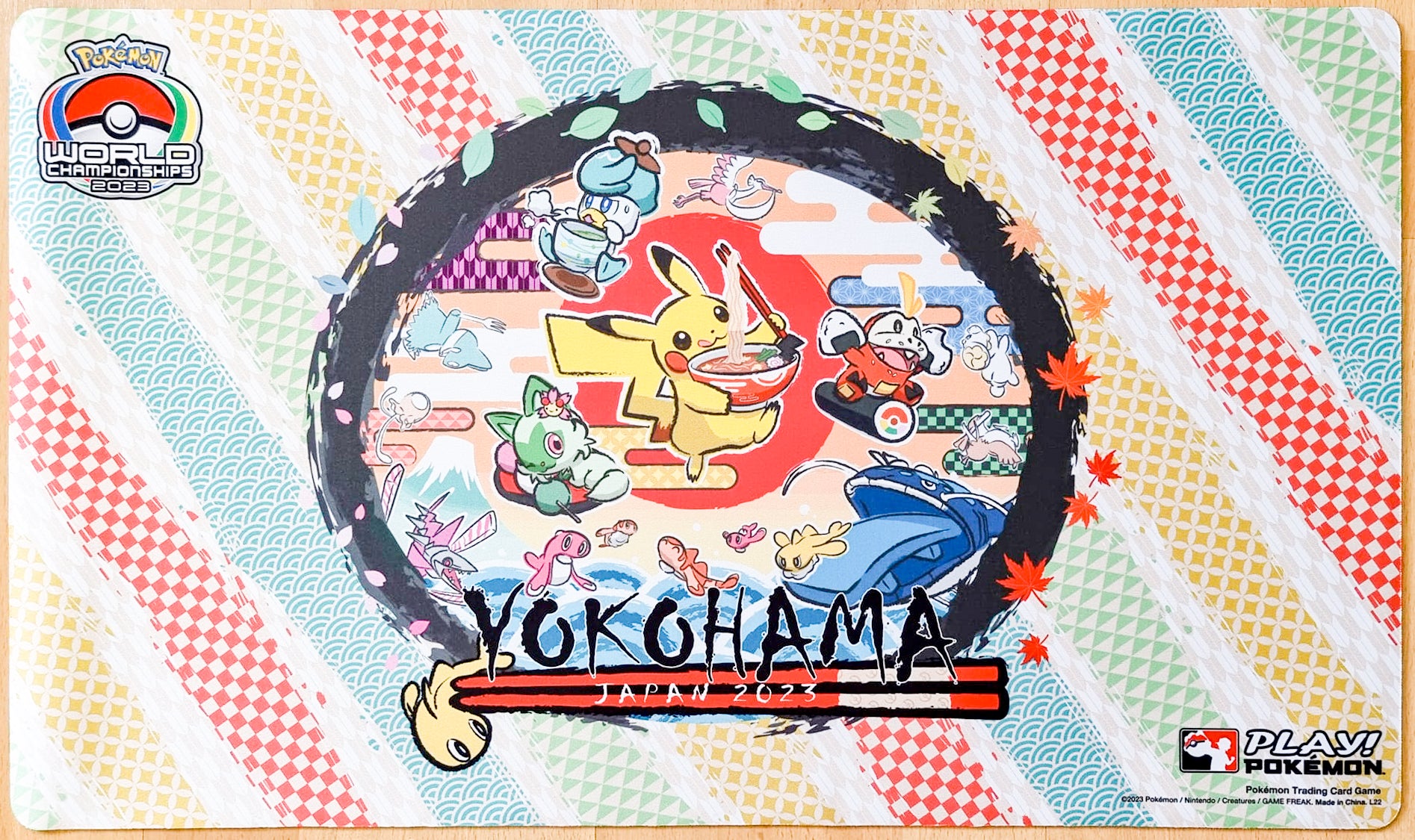 Pikachu Eating Ramen with Friends - Pokémon World Championships Yokohama 2023 - Pokémon Playmat