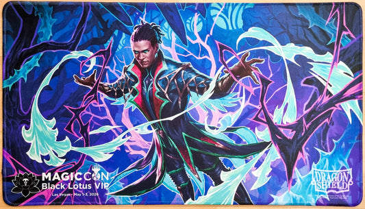 Professor Dellian Fel - Nathaniel Himawan - MagicCon Las Vegas 2026 [Black Lotus VIP] - Stitched MTG Playmat