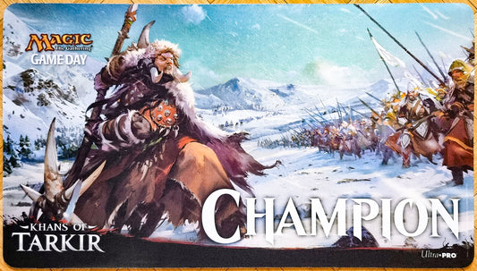 Rugido de desafío - Viktor Titov - Campeón del día del juego de Khans of Tarkir - Tapete de juego MTG