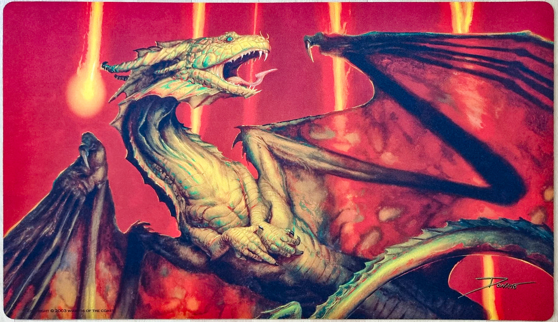thumbnail image 2 of Shivan Dragon Play Mat – MTG – SIGNED By Melissa Benson – Official Wizards Playmat 2 of 6