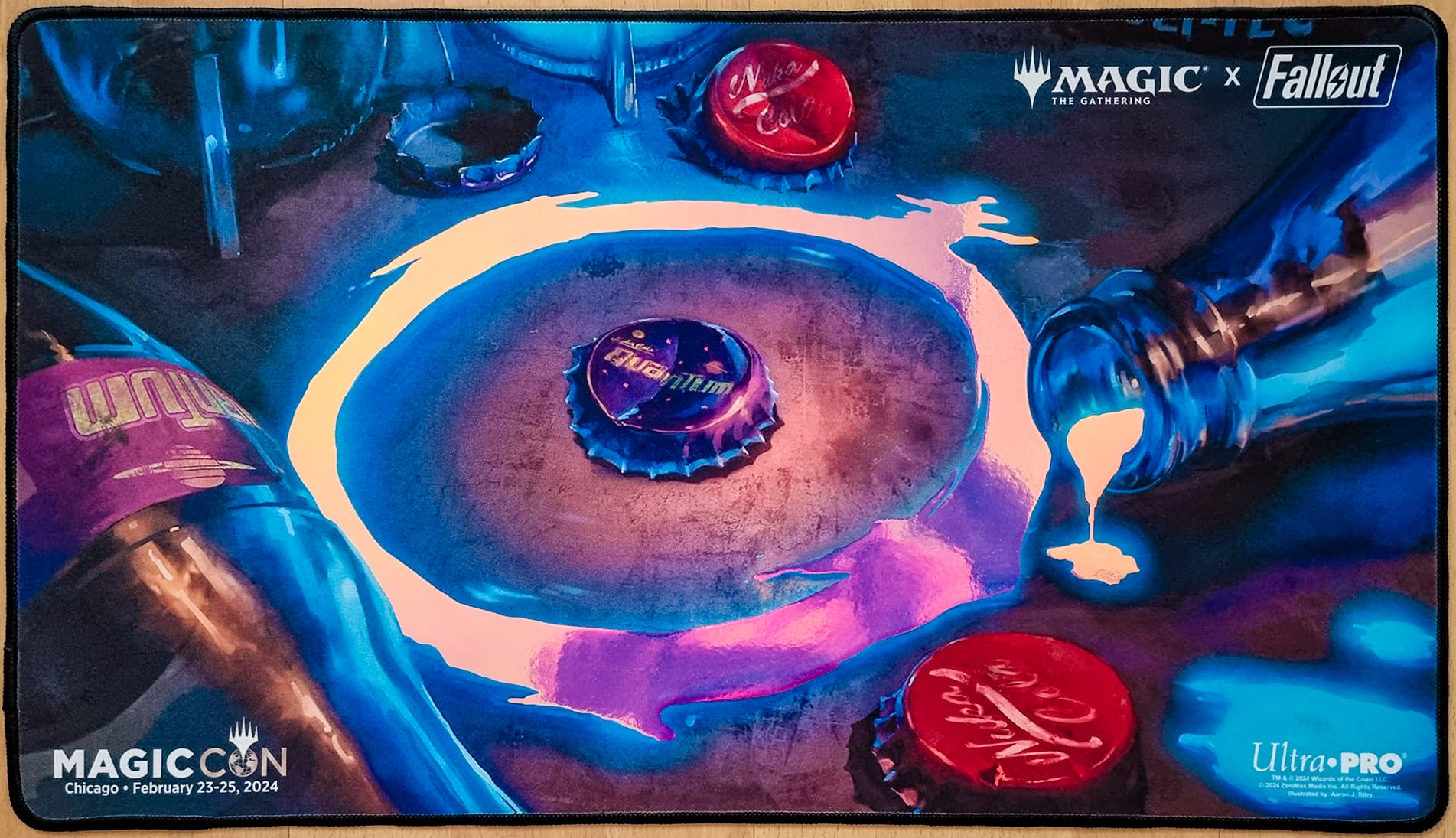 Sol Ring [Nuka-Cola Quantum Variant] - Aaron J. Riley - MagicCon Chicago 2024 - Limited Edition [500 Copies] - Foil - Embroidered - MTG Playmat