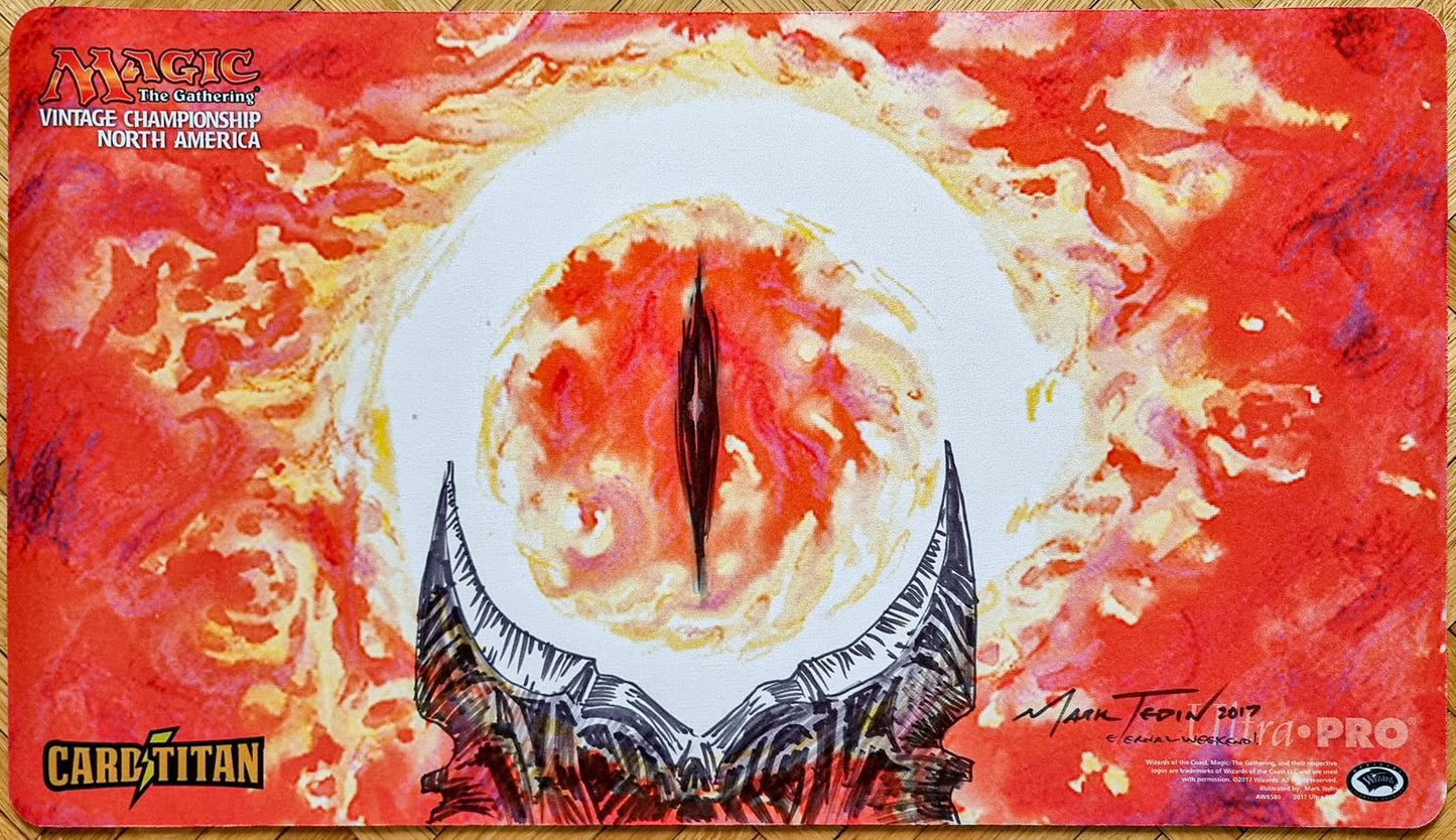 Sol Ring - Mark Tedin - Eternal Weekend 2017 - Vintage Championship North America - Signed by the Artist (Eye of Sauron Sketch) - MTG Playmat