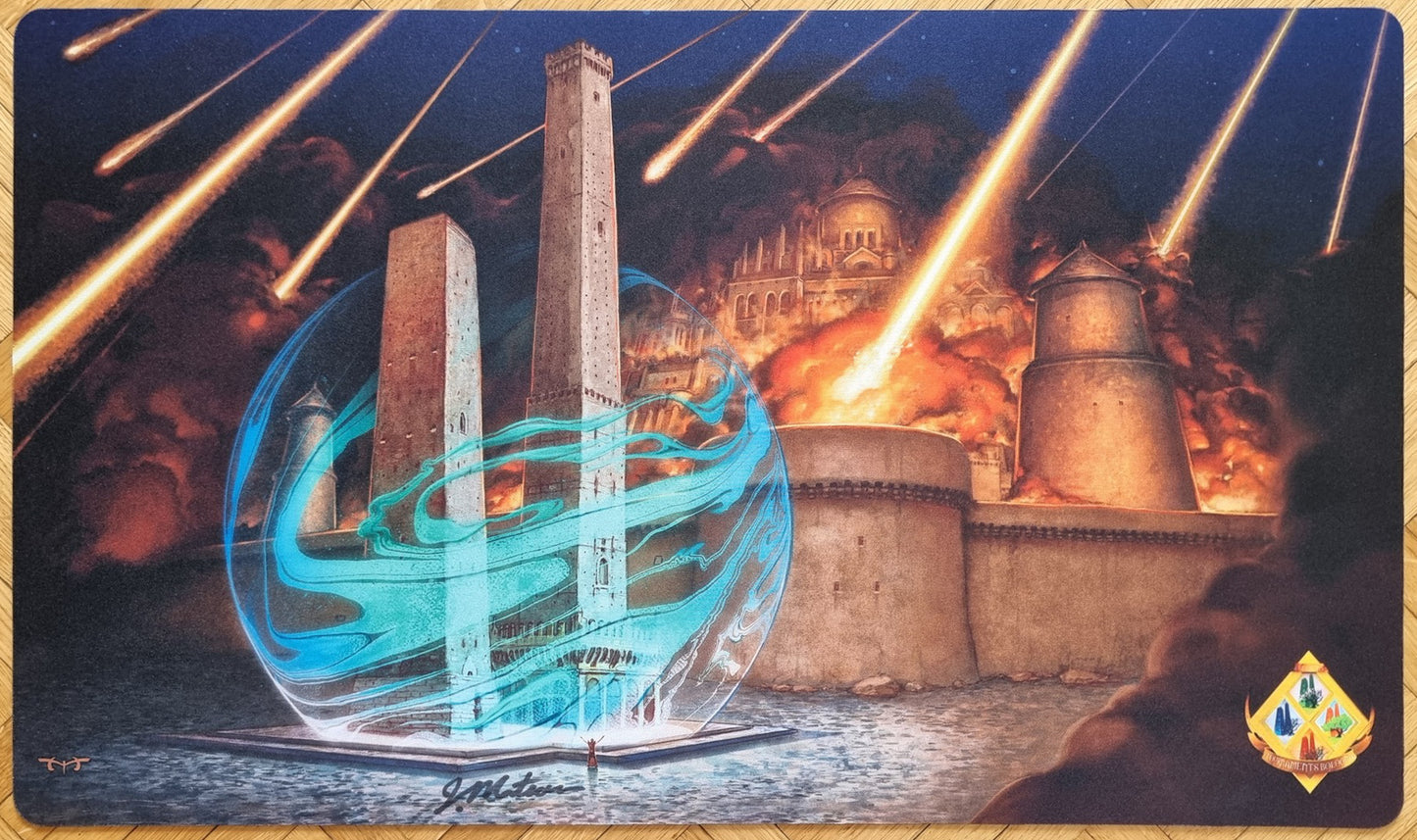 Stone Rain Over Bologna - John Matson - 4 Seasons Bologna Summer 2025 - Signed MTG Playmat
