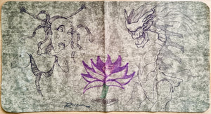 Hand Drawn and Signed by Christopher Rush - Tan / Black - The Void V1 Spellground - Khalsa Brain Games - MTG Playmat
