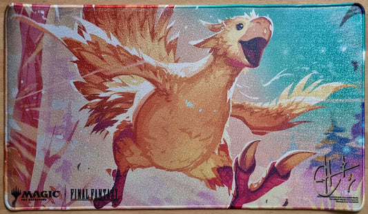 Traveling Chocobo - Toni Infante - Final Fantasy - Signed, Holofoil & Stitched MTG Playmat