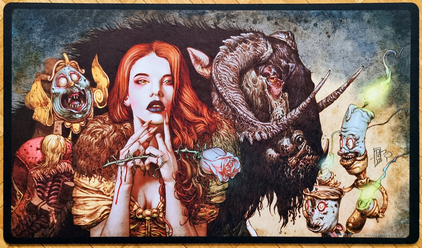 Twisted Tale as Old as Time - rk post - Signed MTG Playmat