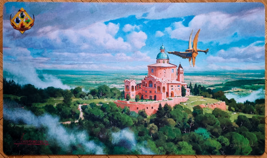 Weatherlight Arriving to the Basilica di San Luca - Lorenzo Lanfranconi - 4 Seasons Bologna Summer 2025 - MTG Playmat