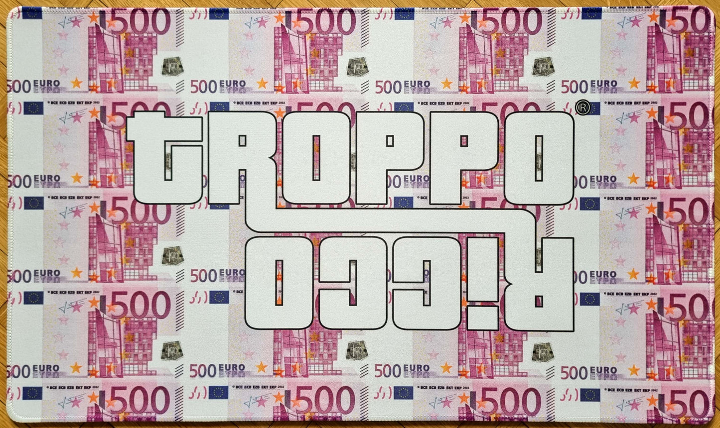 Tropporicco® [Full Logo] - 500€ Bills - Stitched MTG Playmat