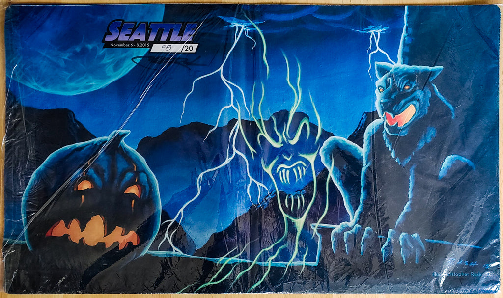 All Hallow's Eve - Christopher Rush - Grand Prix Seattle 2015 - Signed by Artist - Limited Edition - MTG Playmat