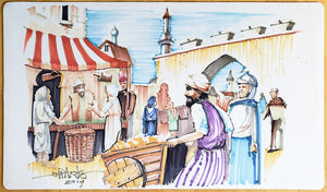 Bazaar of Baghdad - Jeff A. Menges - Hand Drawn & Signed by the Artist - MTG Playmat