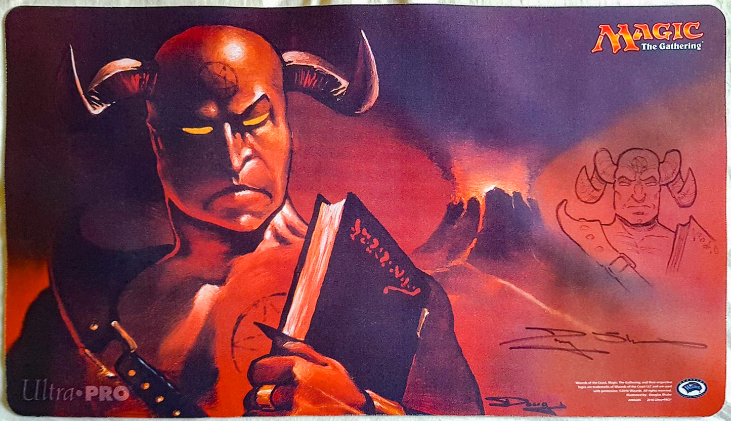 Demonic Tutor - Signed by Artist - Sketched [Version 2] - MTG Playmat