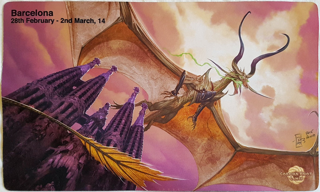 Grand Prix Barcelona 2014 - Signed by the Artist - MTG Playmat